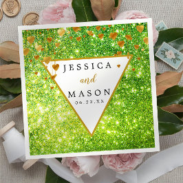 Elegante groene unieke sparkly bruiloft servet