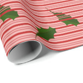 Elegante groene vallende bladeren op rode Snoepjes Cadeaupapier (Rol Hoek)