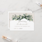 Elegante groene varen wordt je mijn bruidsmeisje kaart (Voorkant / Achterkant in situ)