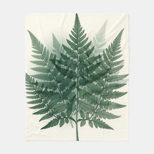 Elegante groene varenbladeren botanisch fleece deken (Voorkant)