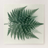 Elegante groene varenbladeren botanisch legpuzzel (Horizontaal)
