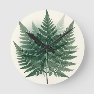 Elegante groene varenbladeren botanisch ronde klok