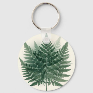 Elegante groene varenbladeren botanisch sleutelhanger