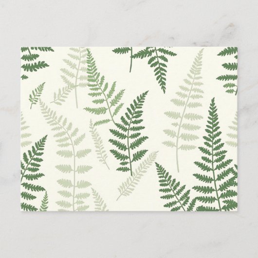Elegante groene varens fronds patroon botanisch briefkaart (Voorkant)