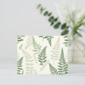 Elegante groene varens fronds patroon botanisch briefkaart (Staand voorkant)