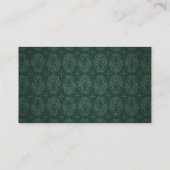 Elegante groene Victoriaans Damask  stijl Visitekaartje (Achterkant)