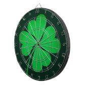 Elegante groene vier hart bladeren klaver shamrock dartbord (Voorkant Rechts)