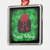 Elegante groene vierkante krans metalen ornament (Links)