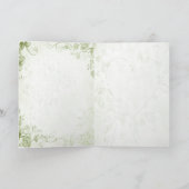 Elegante groene vintage bruiloft uitnodiging (Binnen)