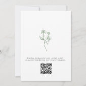 Elegante Groene Vintage QR code bruiloft Kaart (Achterkant)