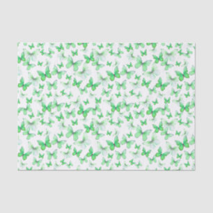 Elegante Groene Vlinders Patroon  Tissuepapier