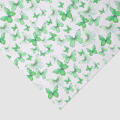 Elegante Groene Vlinders Patroon Tissuepapier (Detail)