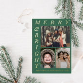 Elegante groene vrolijke en heldere kerst folie feestdagenkaart