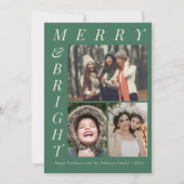 Elegante groene vrolijke heldere tekst Kerstmis Feestdagenkaart (Voorkant)