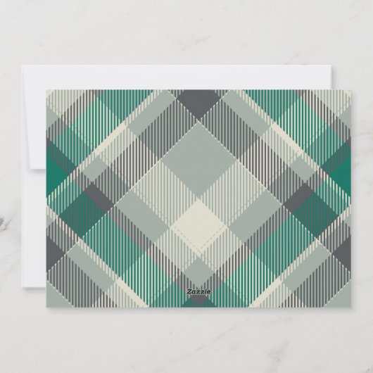 Elegante Groene Vrolijke Kerstmis Custom Plaid Fot Feestdagenkaart (Achterkant)