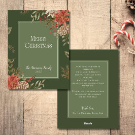 Elegante groene vrolijke kerstpuntjes feestdagenkaart