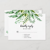 Elegante groene watercolor botanische trouw-RSVP Kaart