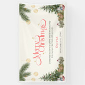 Elegante groene watercolor Kerstmis banner (Verticaal)