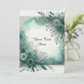 Elegante Groene Waterverf Bloem Kaart (Staand voorkant)