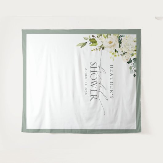 Elegante groene waterverf bloemenshowers fotocabin wandkleed (Voorkant (horizontaal))