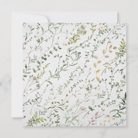 Elegante groene waterverf bloemige bruidsdouche kaart (Achterkant)