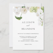 Elegante Groene Waterverf Bloemige Trouwkaart Kaart (Voorkant)