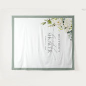 Elegante groene waterverf bloemversiering Fotocabi Wandkleed (Voorkant (horizontaal))