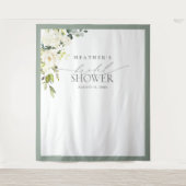 Elegante groene waterverf bloemversiering Fotocabi Wandkleed (Voorkant)