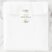 Elegante Groene Waterverf Bruiloft Sticker (Tas)