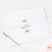 Elegante Groene Waterverf Bruiloft Sticker (Envelop)