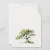 Elegante groene Waterverf eikenboom bruiloft Kaart (Achterkant)