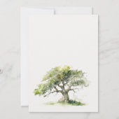 Elegante groene Waterverf eikenboom Vrijgezellenfe Kaart (Achterkant)