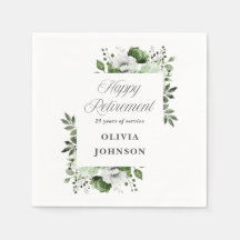 Elegante Groene Waterverf Floral Retirement Party