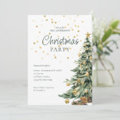 Elegante groene Waterverf kerstfeest Feestdagenkaart (Staand voorkant)