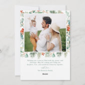 Elegante groene waterverf Kerstmis Feestdagenkaart (Achterkant)