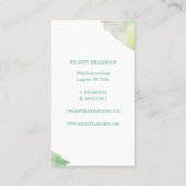 Elegante groene Waterverf libel Visitekaartje (Achterkant)