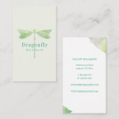 Elegante groene Waterverf libel Visitekaartje (Voorkant / Achterkant)