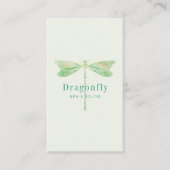 Elegante groene Waterverf libel Visitekaartje (Voorkant)