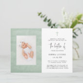 Elegante groene Waterverf minimalistische foto doo Kaart (Staand voorkant)