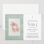 Elegante groene Waterverf minimalistische foto doo Kaart (Voorkant / Achterkant)