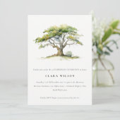 Elegante Groene Waterverf Oak Tree Verjaardag Kaart (Staand voorkant)