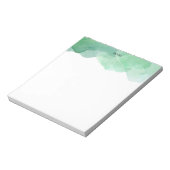 Elegante Groene Waterverf Splash Gepersonaliseerd Notitieblok (Linkerzijde)