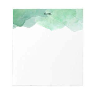 Elegante Groene Waterverf Splash Gepersonaliseerd Notitieblok
