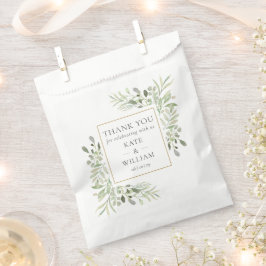 Elegante groene waterverf trouwcadeautaszak bedankzakje
