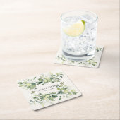 Elegante groene Waterverf | Trouwpapier Onderzette Kartonnen Onderzetters (Insitu)