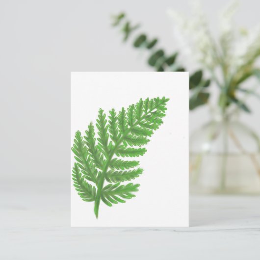 Elegante groene waterverf varens bos bladeren briefkaart (Staand voorkant)