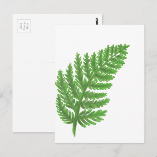 Elegante groene waterverf varens bos bladeren briefkaart (Voorkant / Achterkant)