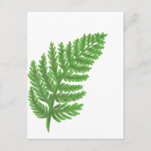 Elegante groene waterverf varens bos bladeren briefkaart
