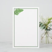 Elegante groene waterverf varens bos bladeren briefpapier (Staand voorkant)