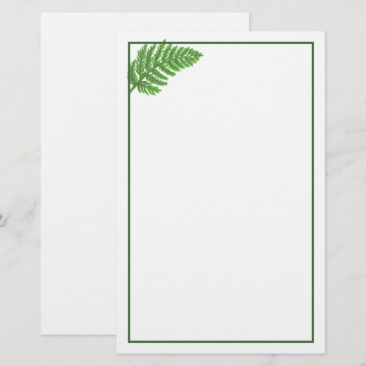 Elegante groene waterverf varens bos bladeren briefpapier (Voorkant / Achterkant)